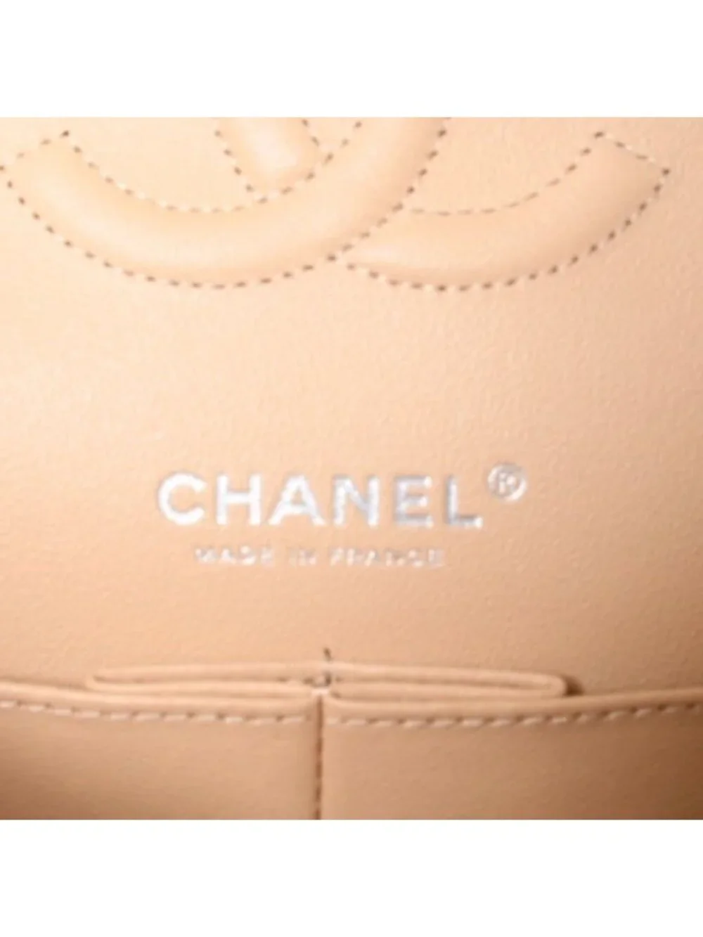 Chanel Quilted 25 Double Flap Chain Shoulder Bag Caviar Leather Beige Gold